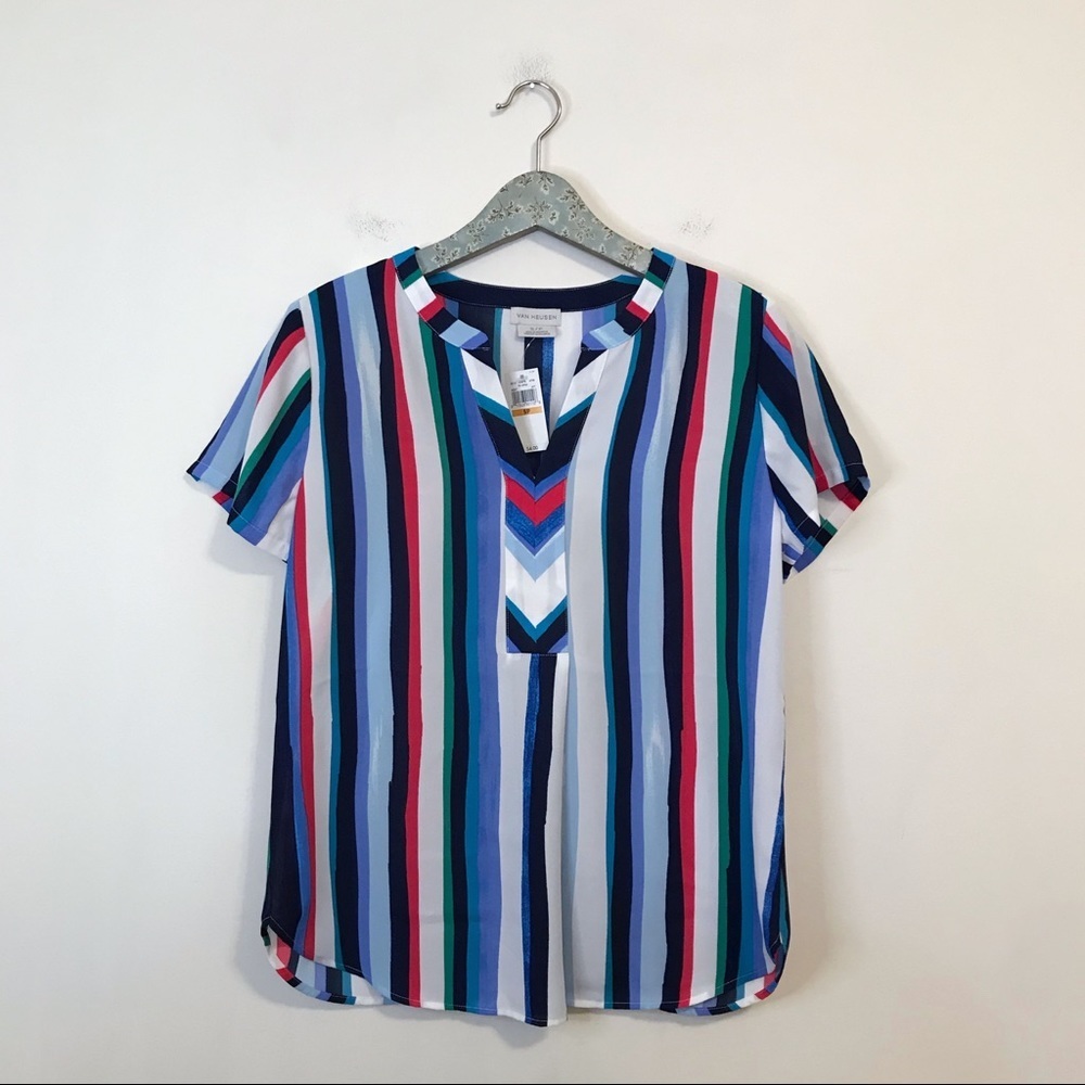 NWT Van Heusen Striped Short Sleeve Top